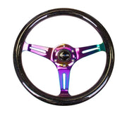 NRG NRG Classic Wood Grain Steering Wheel (350mm) Black Sparkle/Galaxy Color w/Neochrome 3-Spoke