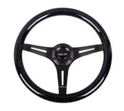 NRG NRG Classic Wood Grain Steering Wheel (350mm) Black Sparkled Grip w/Black 3-Spoke Center
