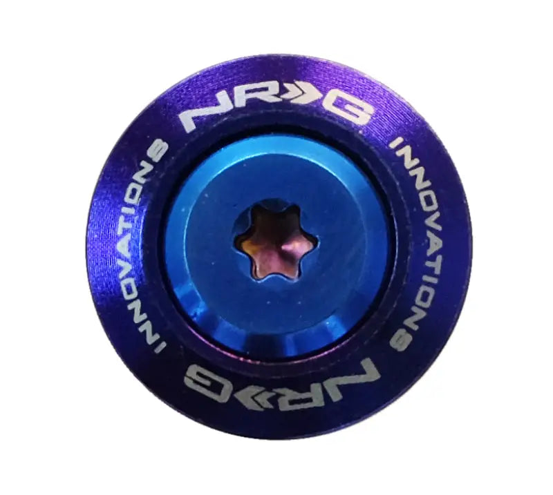 Blue anodized steering wheel bolt from NRG Fender Washer Kit M6 for plastic fenders