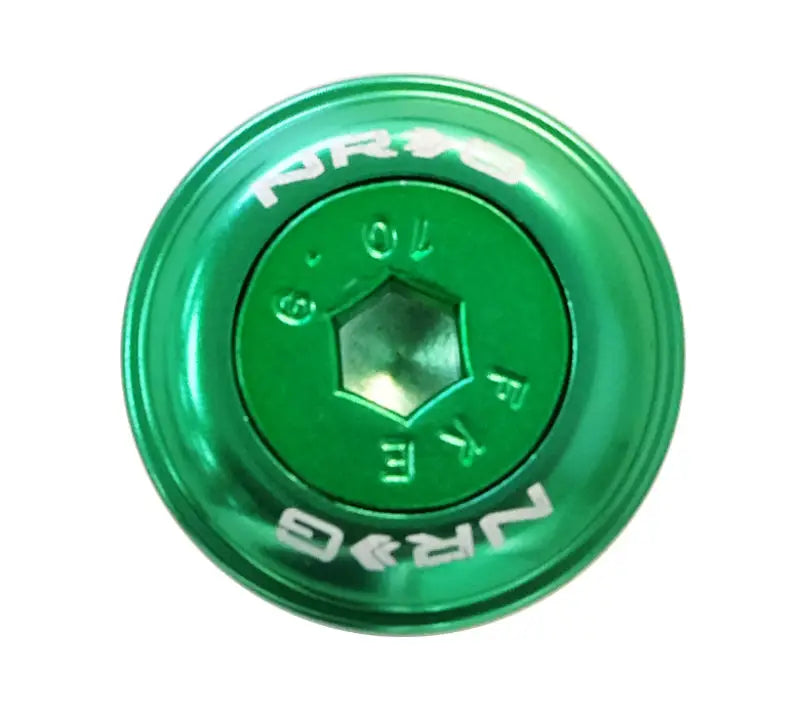 Green metal bicycle headset cap from NRG Fender Washer Kit with fender washer for bikes