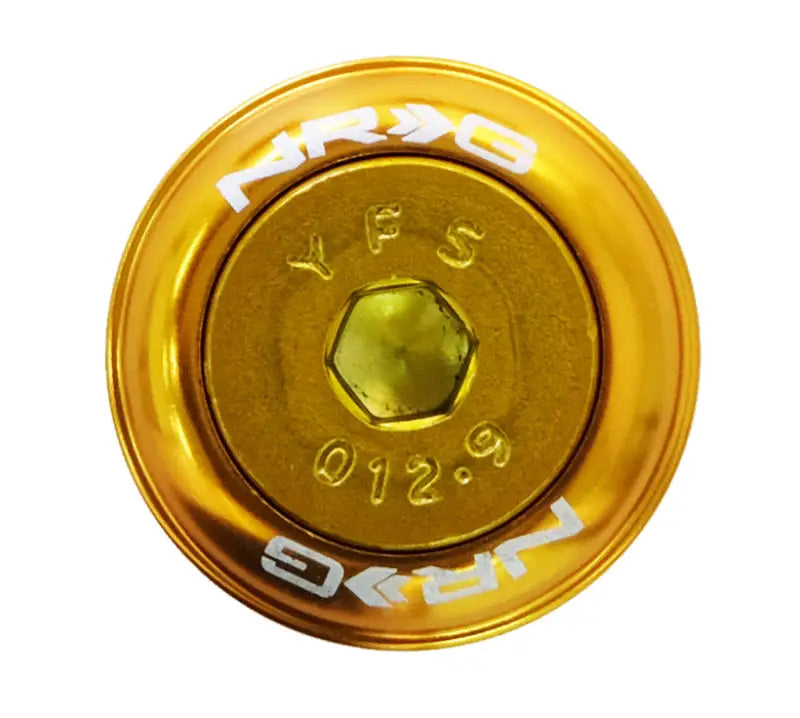 Gold-colored NRG Fender Washer with Hex Socket Bolt for fender washer kit installation