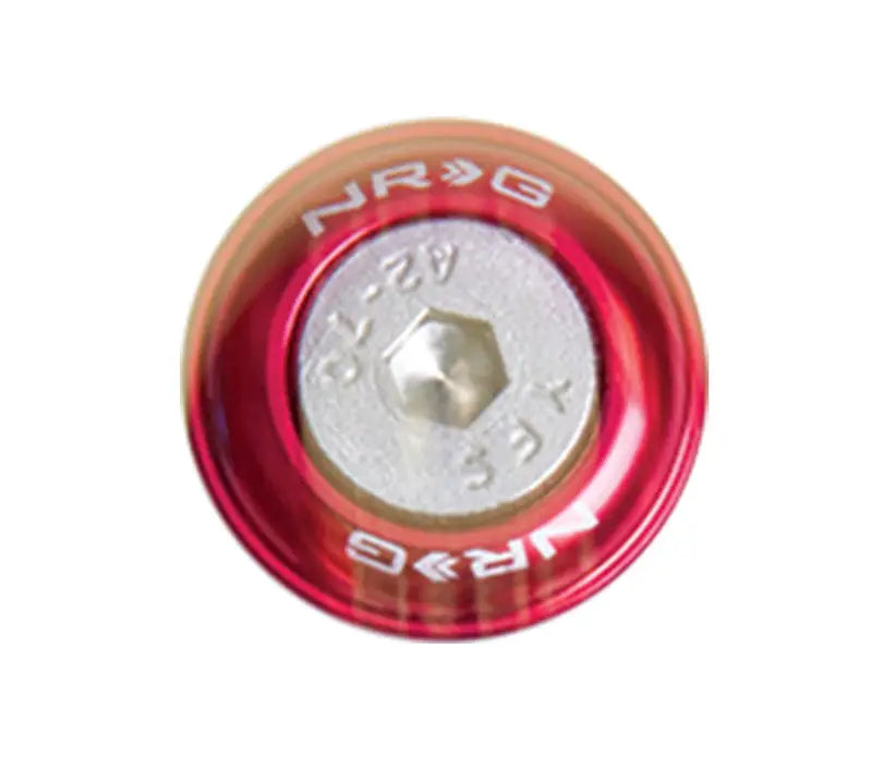 Red and silver nrg fender washer with hex bolt in nrg fender washer kit