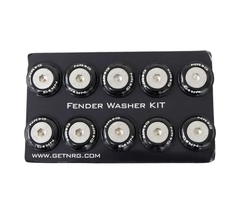NRG NRG Fender Washer Kit w/Rivets For Plastic (Black) - Set of 10