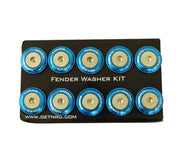 NRG NRG Fender Washer Kit w/Rivets For Plastic (Blue) - Set of 10