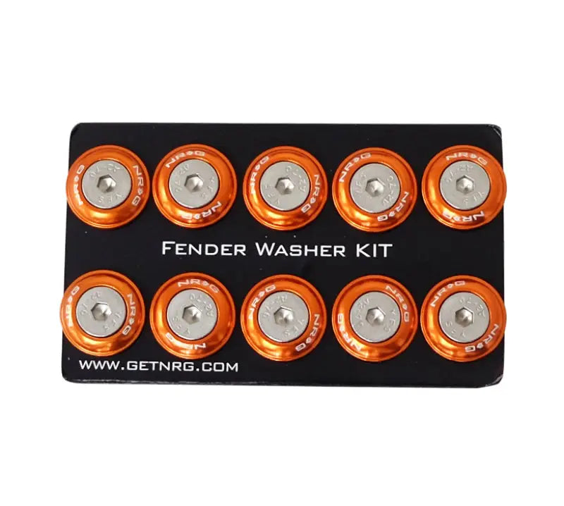Orange NRG Fender Washer Kit with Rivets for Plastic fenders, set of 10