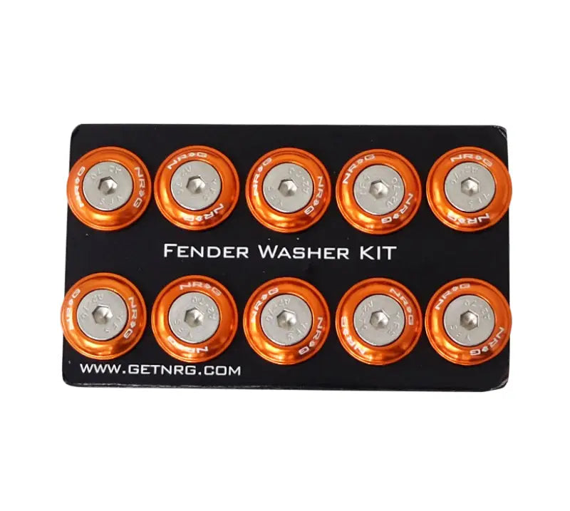 Orange NRG Fender Washer Kit with Rivets for Plastic, perfect for DIY car mods