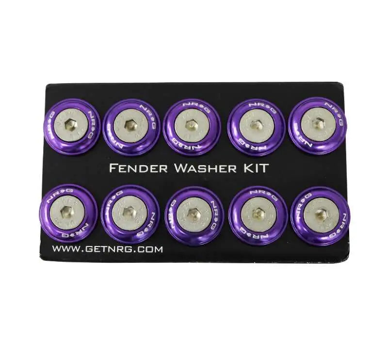 NRG NRG Fender Washer Kit w/Rivets For Plastic (Purple) - Set of 10