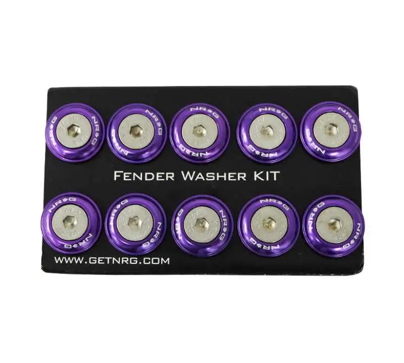 NRG Fender Washer Kit w/Rivets For Plastic (Purple) - Set of 10 