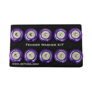 NRG NRG Fender Washer Kit w/Rivets For Plastic (Purple) - Set of 10