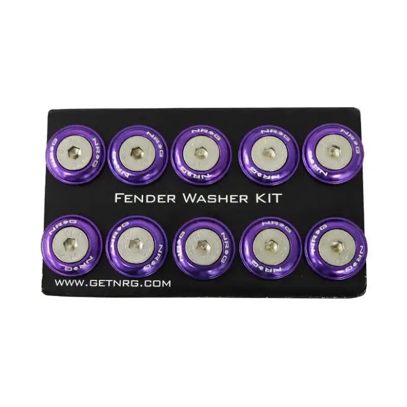 NRG NRG Fender Washer Kit w/Rivets For Plastic (Purple) - Set of 10