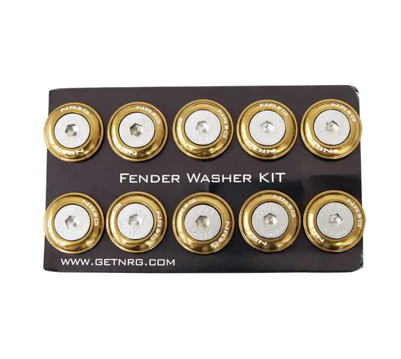 NRG NRG Fender Washer Kit w/Rivets For Plastic (Titanium) - Set of 10