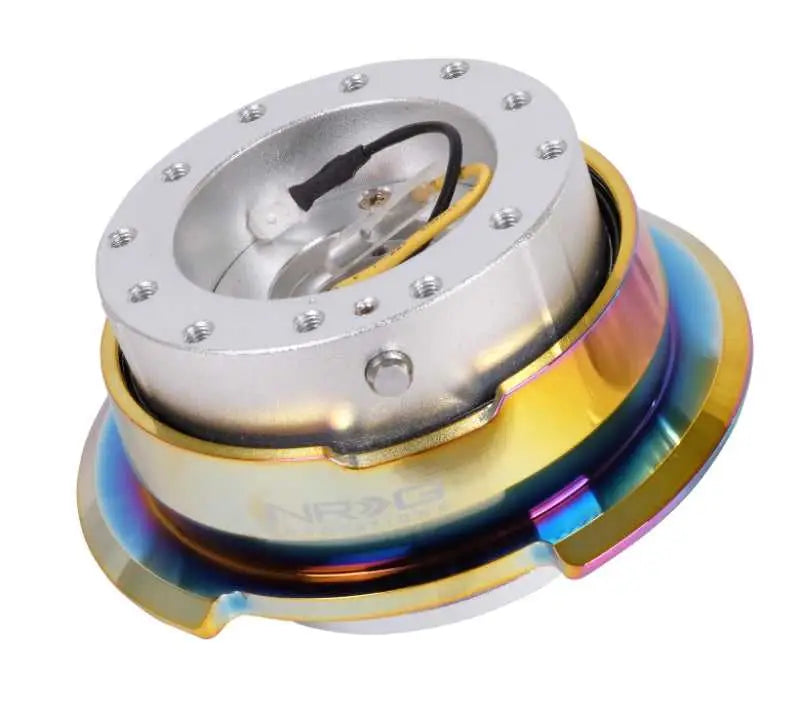NRG Quick Release Gen 2.8 - Silver Black Body / Neochrome Ring 