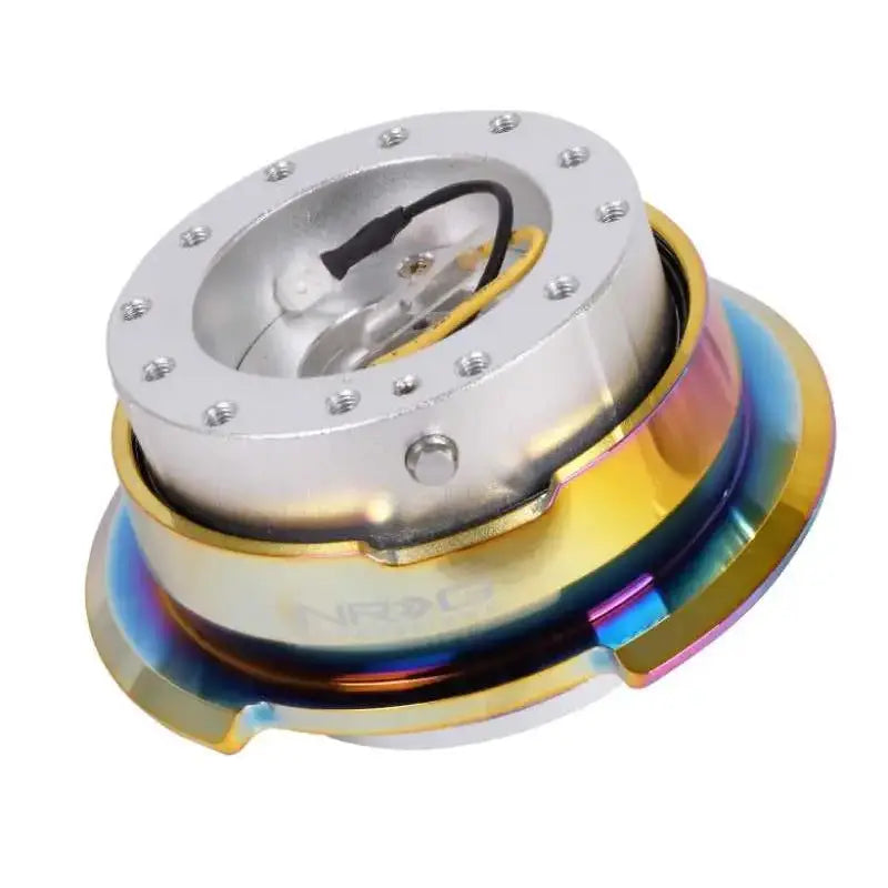NRG Quick Release Gen 2.8 - Silver Black Body / Neochrome Ring 