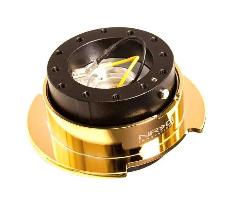 NRG NRG Quick Release Kit Gen 2.5 - Black Body / Chrome Gold Ring