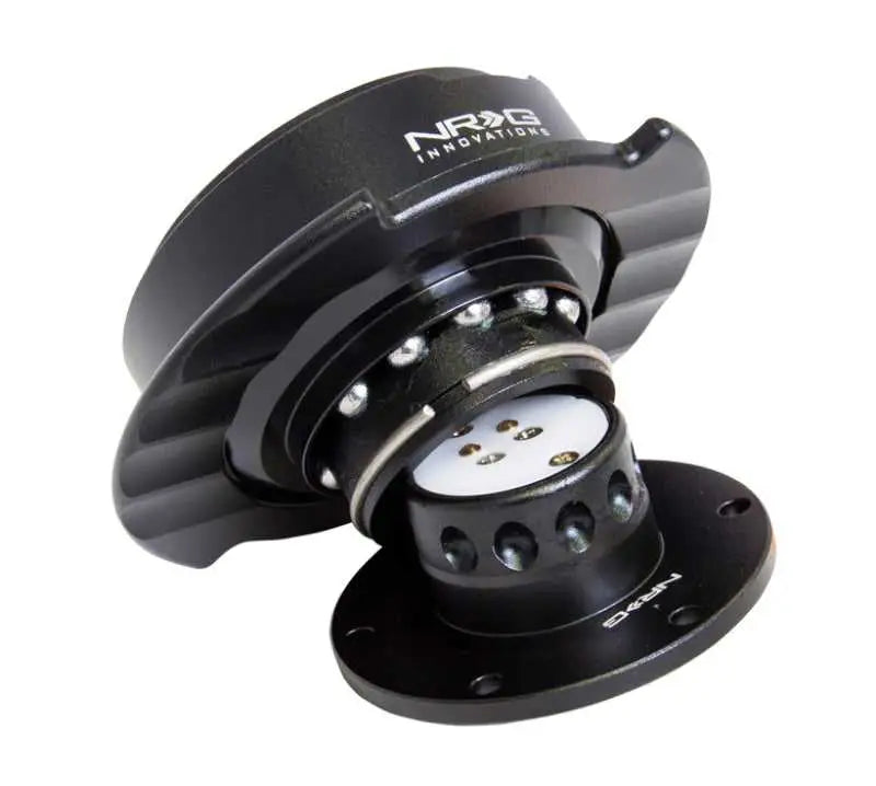 NRG Quick Release Kit Gen 2.5 - Black / Black Ring w/Finger Grooves 