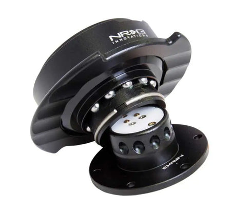 NRG Quick Release Kit Gen 2.5 - Black / Black Ring w/Finger Grooves 