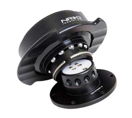 NRG Quick Release Kit Gen 2.5 - Black / Black Ring w/Finger Grooves 