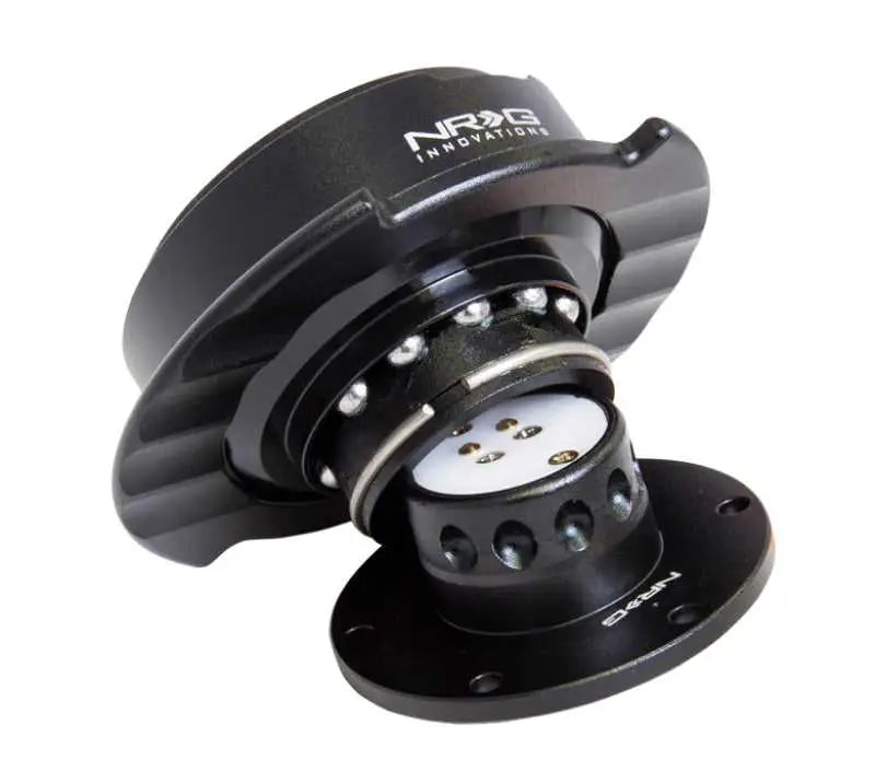 NRG Quick Release Kit Gen 2.5 - Black / Black Ring w/Finger Grooves 