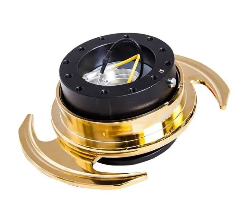 NRG NRG Quick Release Kit Gen 3.0 - Black Body / Chrome Gold Ring w/Handles