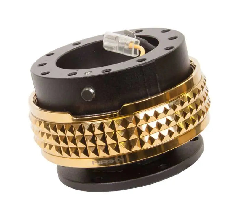 NRG NRG Quick Release Kit - Pyramid Edition - Black Body / Chrome Gold Pyramid Ring