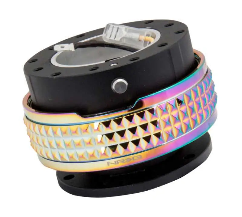 NRG NRG Quick Release Kit - Pyramid Edition - Black Body / Neochrome Pyramid Ring