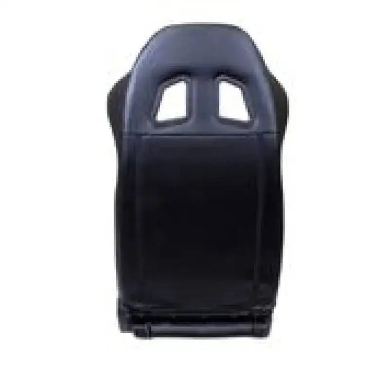 Black NRG reclinable sport seats with white stitching and logo, perfect for racing cars