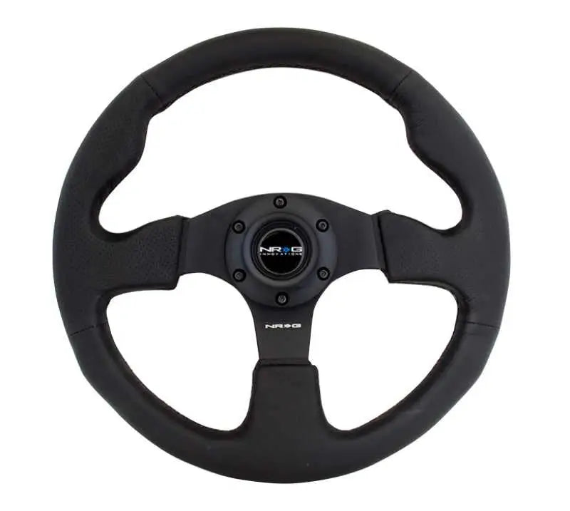 NRG NRG Reinforced Steering Wheel (320mm) Black Leather w/Black Stitching