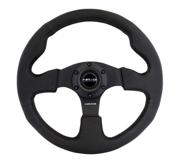 NRG NRG Reinforced Steering Wheel (320mm) Black Leather w/Black Stitching