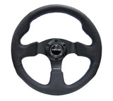 NRG NRG Reinforced Steering Wheel (320mm) Black Leather w/Blue Stitching