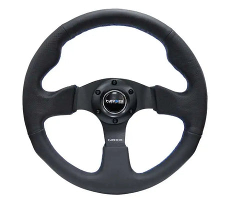 NRG NRG Reinforced Steering Wheel (320mm) Black Leather w/Blue Stitching