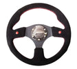 NRG NRG Reinforced Steering Wheel (320mm) Blk Suede w/Dual Buttons