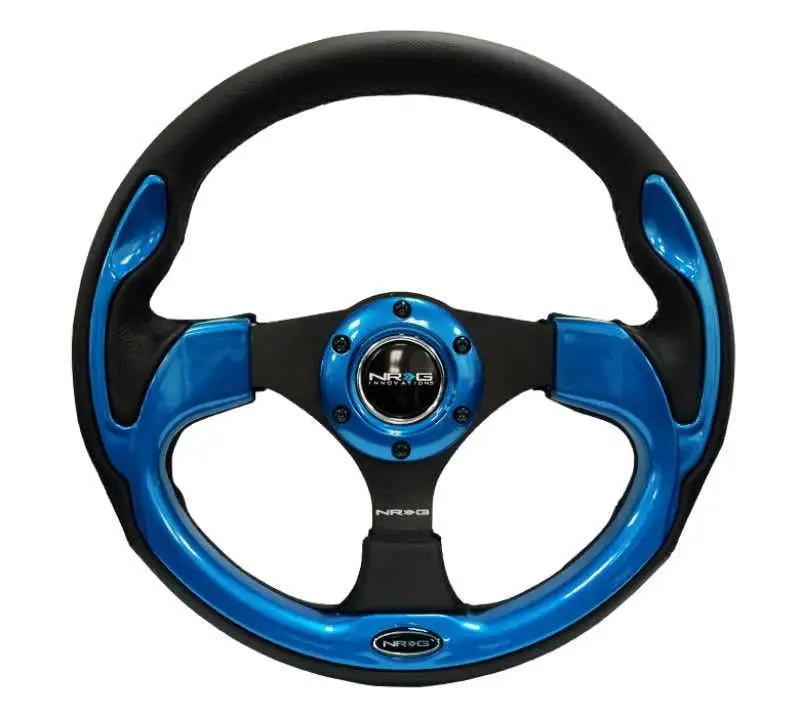 NRG NRG Reinforced Steering Wheel (320mm) Blk w/Blue Trim