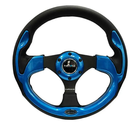 NRG NRG Reinforced Steering Wheel (320mm) Blk w/Blue Trim