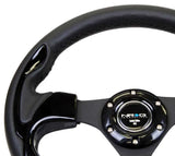 NRG Reinforced Steering Wheel (320mm) Blk w/Gloss Black Trim 