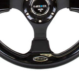 NRG Reinforced Steering Wheel (320mm) Blk w/Gloss Black Trim 