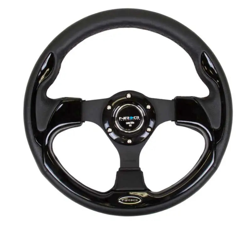 NRG NRG Reinforced Steering Wheel (320mm) Blk w/Gloss Black Trim