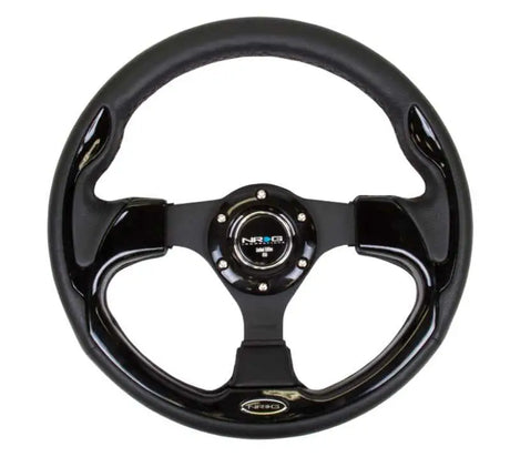 NRG NRG Reinforced Steering Wheel (320mm) Blk w/Gloss Black Trim