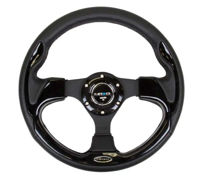 NRG NRG Reinforced Steering Wheel (320mm) Blk w/Gloss Black Trim