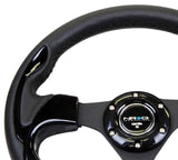 NRG Reinforced Steering Wheel (320mm) Blk w/Gloss Black Trim 