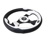NRG Reinforced Steering Wheel (320mm) Blk w/White Trim & 4mm 3-Spoke 