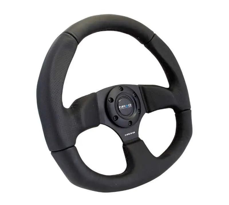NRG Reinforced Steering Wheel (320mm Horizontal / 330mm Vertical) Leather w/Black Stitching 