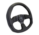 NRG Reinforced Steering Wheel (320mm Horizontal / 330mm Vertical) Leather w/Black Stitching 