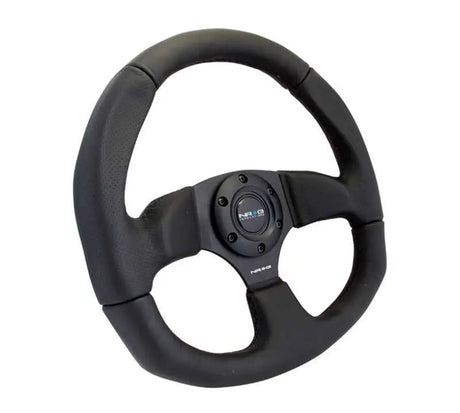 NRG Reinforced Steering Wheel (320mm Horizontal / 330mm Vertical) Leather w/Black Stitching 