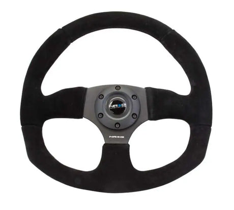 NRG NRG Reinforced Steering Wheel (320mm Horizontal / 330mm Vertical) Black Suede w/Black Stitching