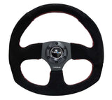 NRG NRG Reinforced Steering Wheel (320mm Horizontal / 330mm Vertical) Suede w/Red Stitch