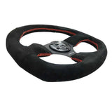 NRG Reinforced Steering Wheel (320mm Horizontal / 330mm Vertical) Suede w/Red Stitch 