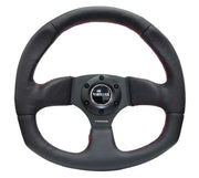 NRG NRG Reinforced Steering Wheel (320mm Horizontal / 330mm Vertical) Leather w/Red Stitching