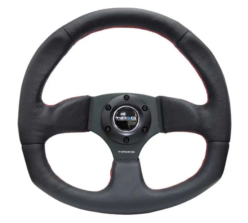 NRG NRG Reinforced Steering Wheel (320mm Horizontal / 330mm Vertical) Leather w/Red Stitching