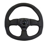 NRG Reinforced Steering Wheel (320mm Horizontal / 330mm Vertical) Leather w/Black Stitching 