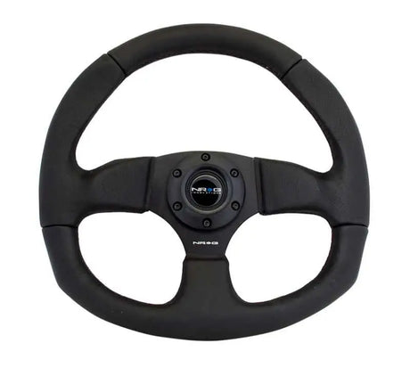 NRG Reinforced Steering Wheel (320mm Horizontal / 330mm Vertical) Leather w/Black Stitching 